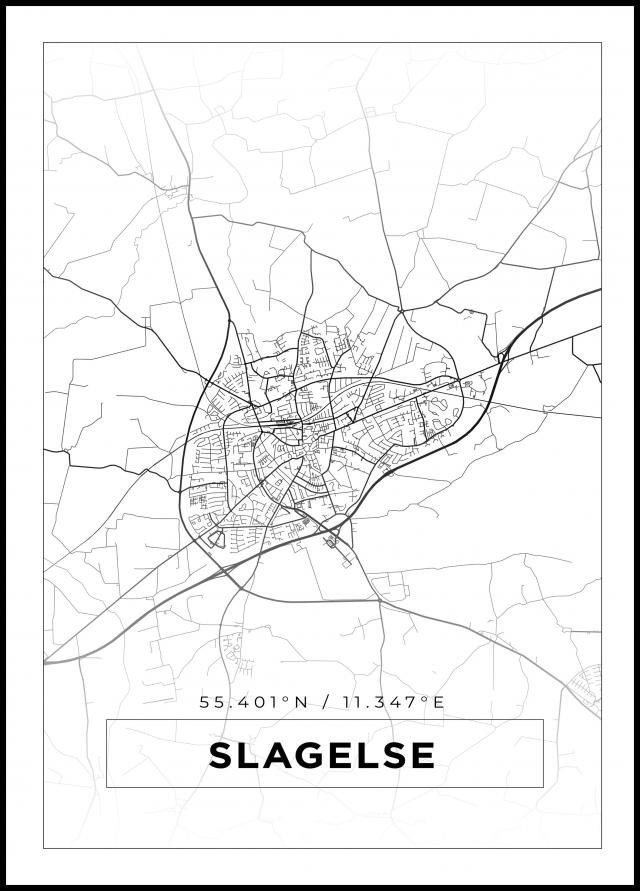 Mappa - Slagelse - Poster bianco