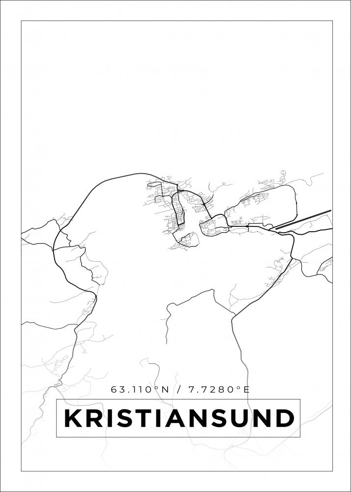 Mappa - Kristiansund - Poster bianco