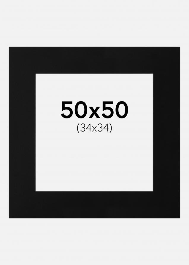 Passe-partout Nero Standard (Bordo interno bianco) 50x50 cm (34x34)