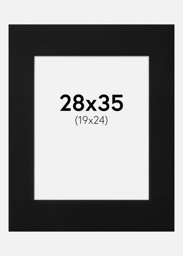 Passe-partout Nero Standard (Bordo interno bianco) 28x35 cm (19x24)