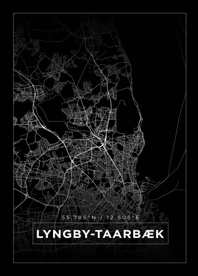Mappa - Lyngby-Taarbæk - Poster nero