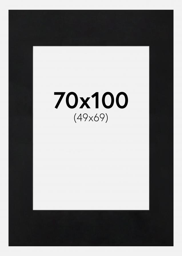 Passe-partout Nero Standard (Bordo interno bianco) 70x100 cm (49x69)