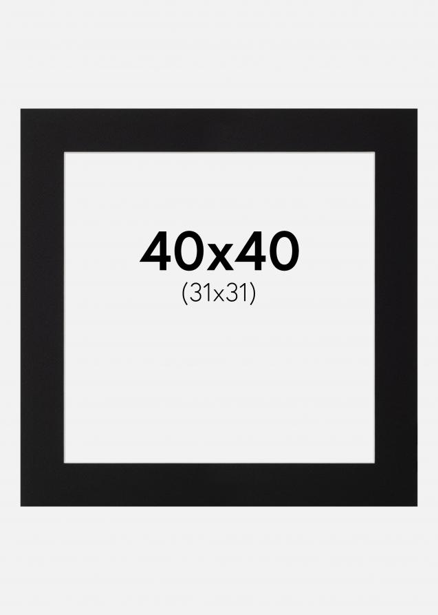 Passe-partout Nero Standard (Bordo interno bianco) 40x40 cm (31x31)