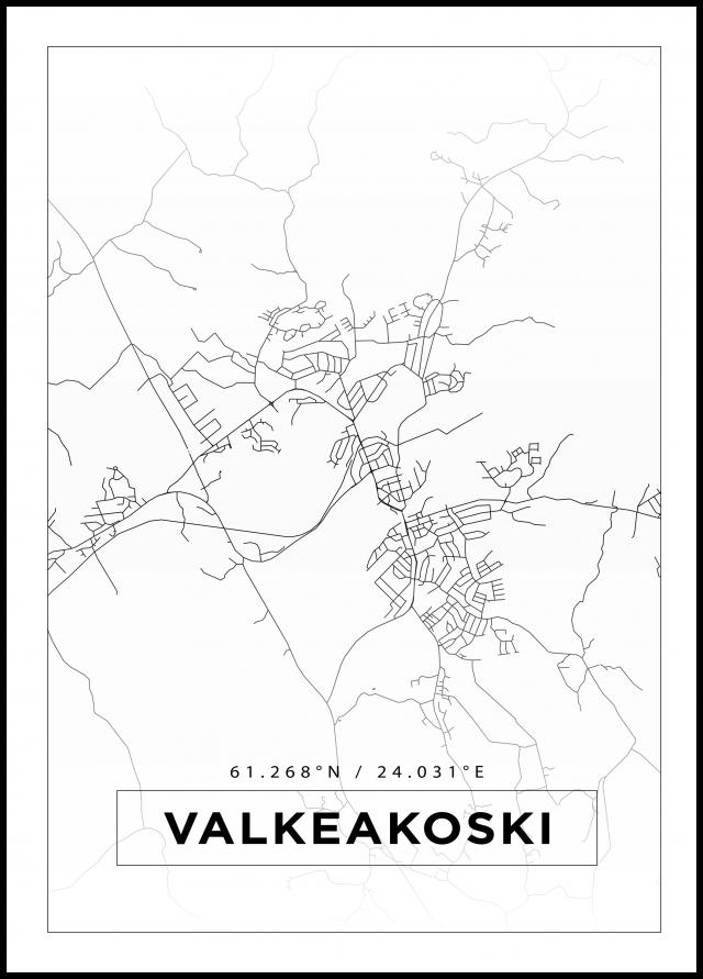 Mappa - Valkeakoski - Poster bianco
