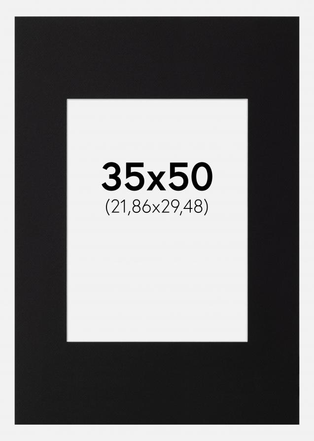 Passe-partout Canson Nero (Bordo interno bianco) 35x50 cm (21,86x29,48)