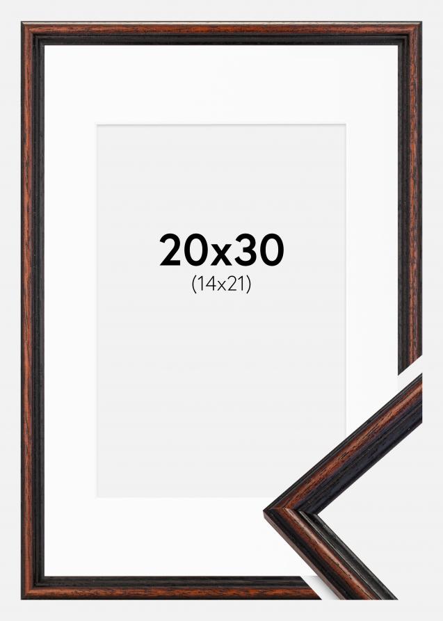 Cornice Horndal Noce 20x30 cm - Passe-partout Bianco 15x22 cm