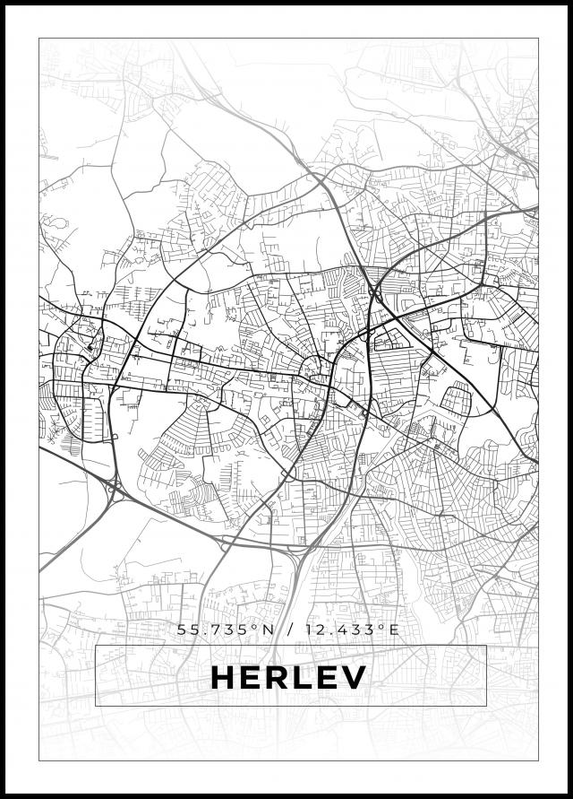 Mappa - Herlev - Poster bianco