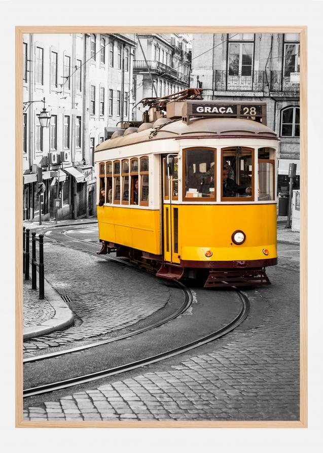 Yellow Tram in The City Poster