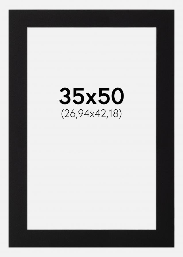 Passe-partout Nero Standard (Bordo interno bianco) 35x50 cm (26,94x42,18)
