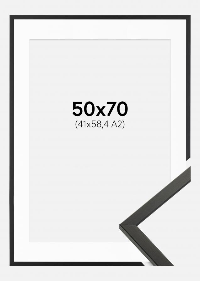 Cornice Galant Nero 50x70 cm - Passe-partout Bianco 42x59,4 cm (A2)