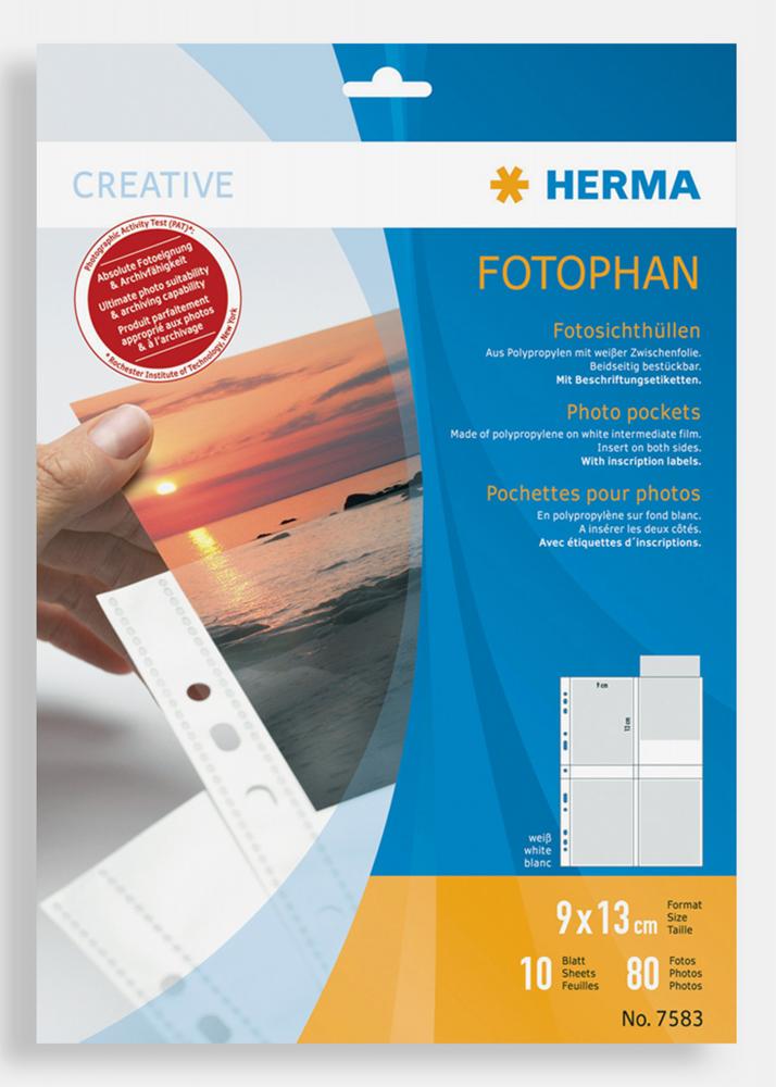 Herma Fogli portafoto 9x13 cm in piedi - 10-pezzi Bianco