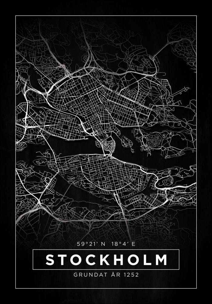 Mappa - Stoccolma - Poster nero