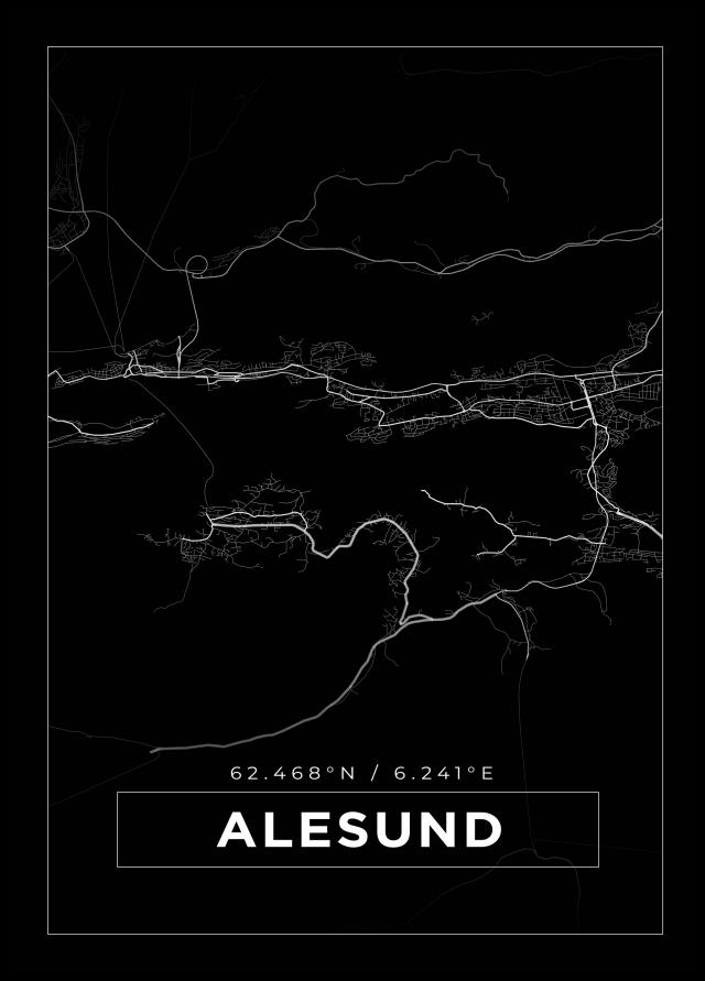 Mappa - Alesund - Poster nero