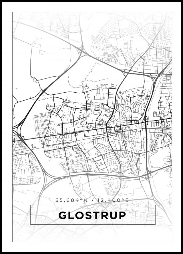Mappa - Glostrup - Poster bianco
