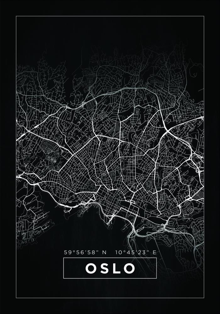 Mappa - Oslo - Nero Poster