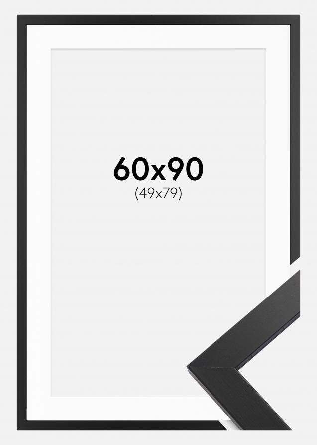 Cornice Black Wood 60x90 cm - Passe-partout Bianco 50x80 cm