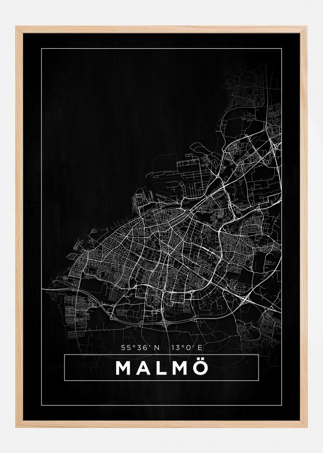 Mappa - Malmö - Nero Poster