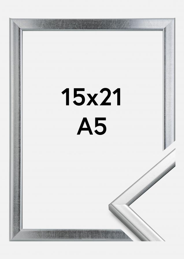 Cornice Slim Opaco Vetro antiriflesso Argento 15x21 cm (A5)