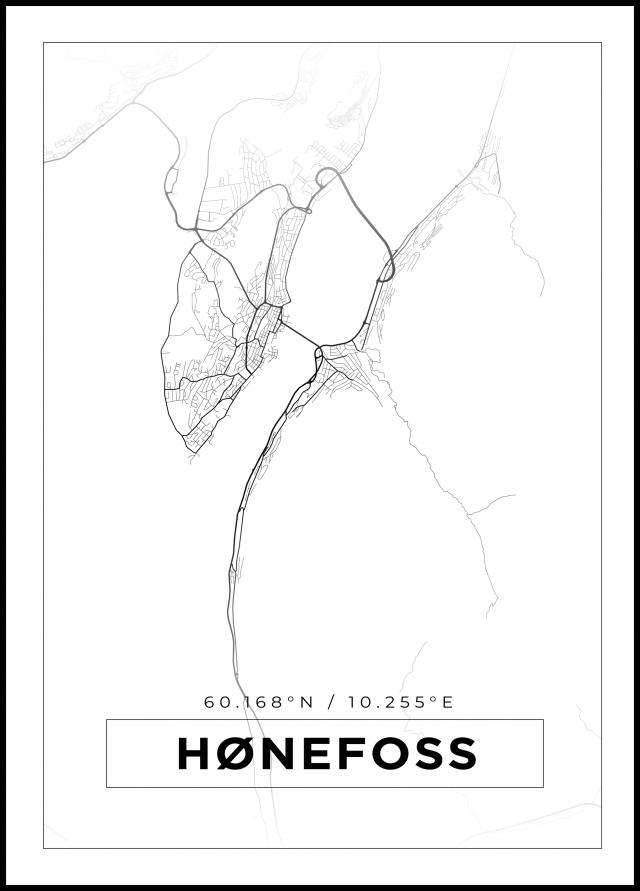 Mappa - Hønefoss - Poster bianco