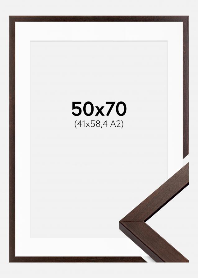 Cornice Selection Noce 50x70 cm - Passe-partout Bianco 42x59,4 cm (A2)