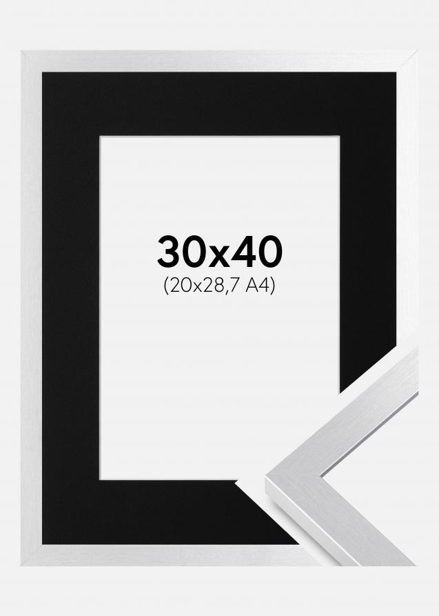 Cornice Selection Argento 30x40 cm - Passe-partout Nero 21x29,7 cm (A4)