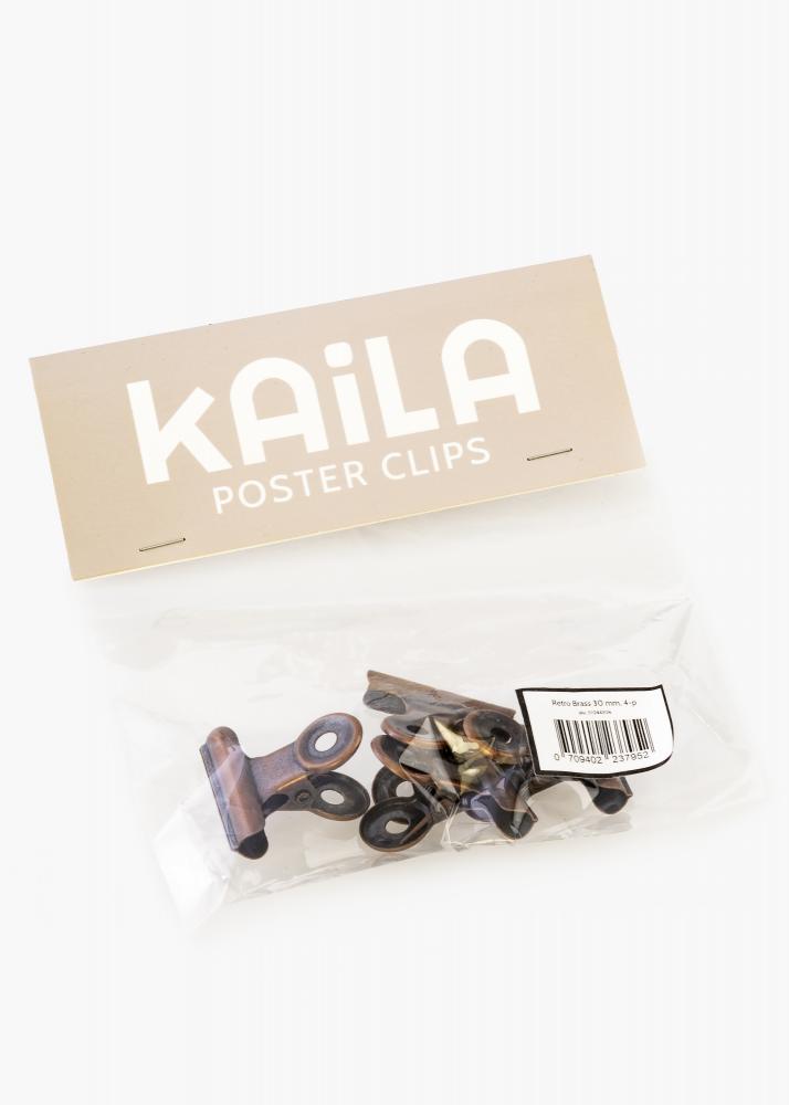KAILA Poster Clip Rtro Brass 30 mm - 4-p