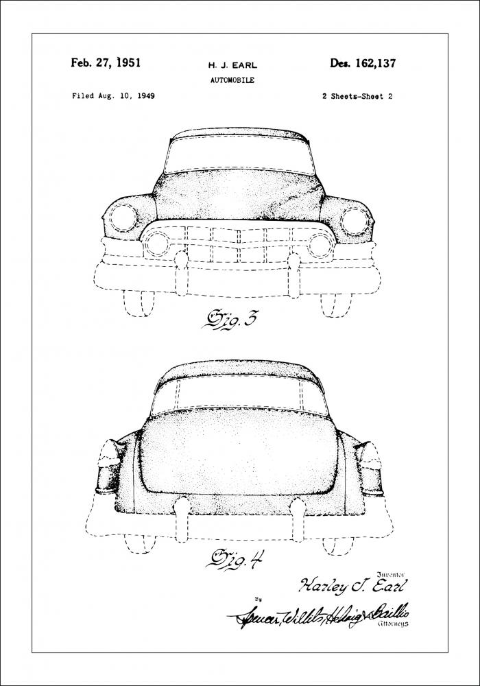 Disegni di brevetti - Cadillac II Poster