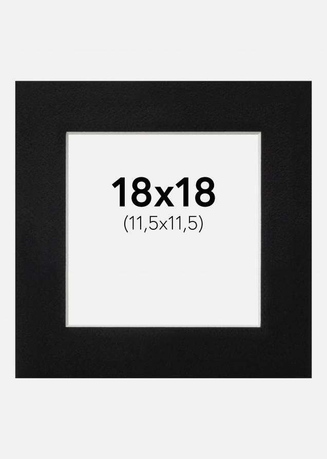 Passe-partout Nero Standard (Bordo interno bianco) 18x18 cm (11,5x11,5)