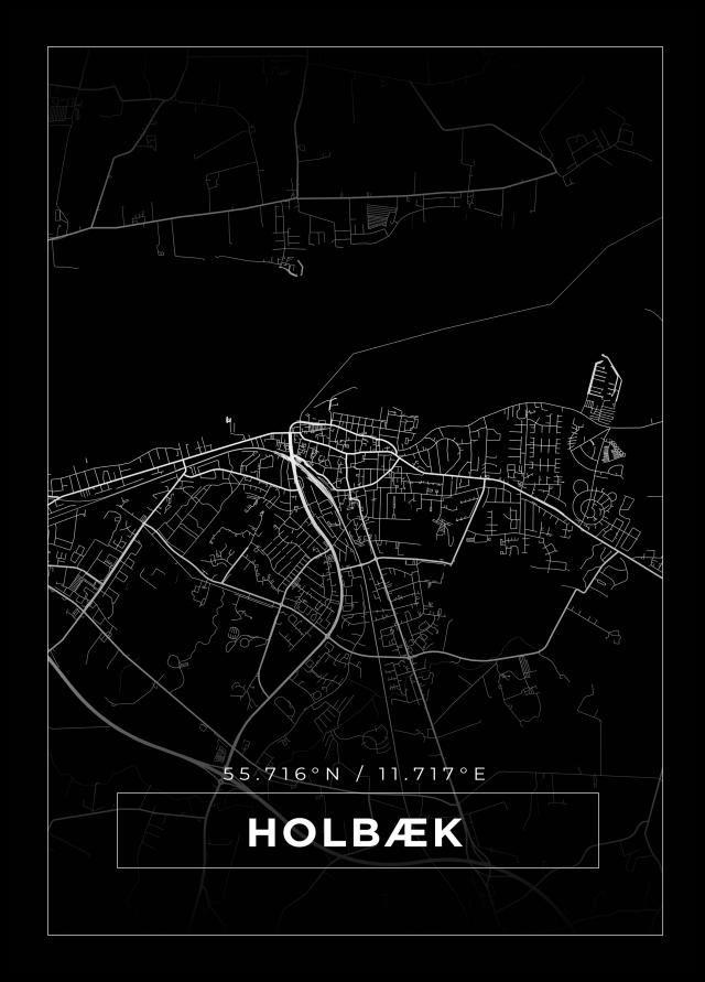 Mappa - Holbæk - Poster nero