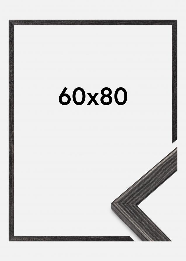 Cornice Fiorito Vetro acrilico Grigio scuro 60x80 cm