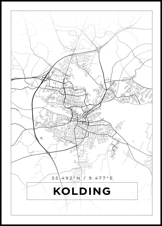 Mappa - Kolding - Poster bianco