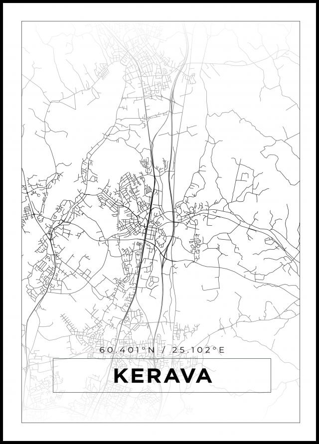 Mappa - Kerava - Poster bianco
