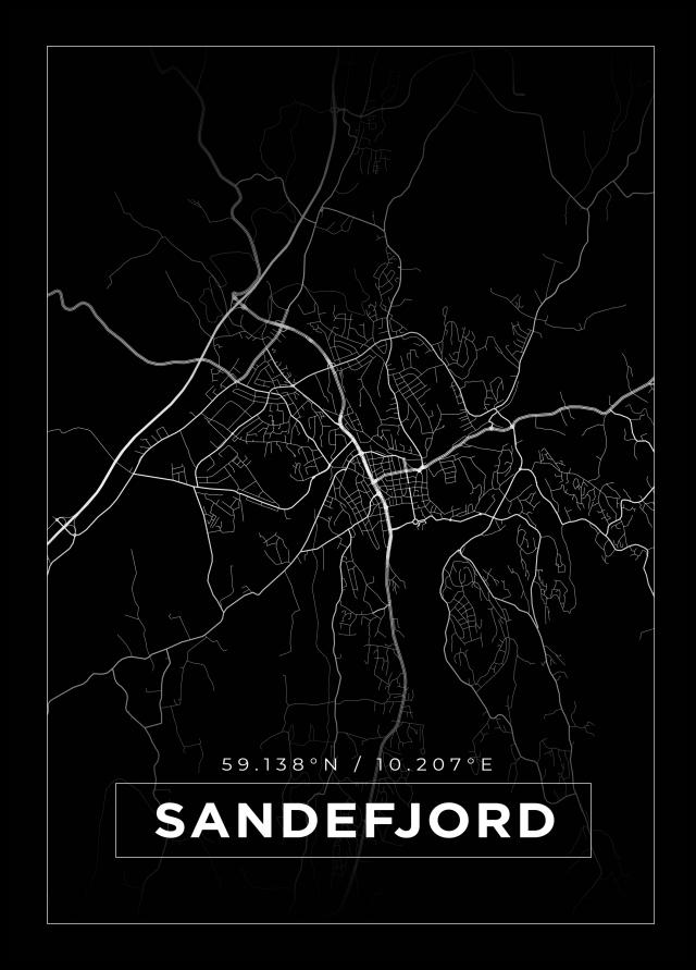 Mappa - Sandefjord - Poster nero