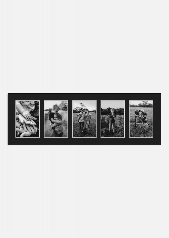 Passe-partout Nero 20x60 cm - Collage 5 Immagini (9x14 cm)