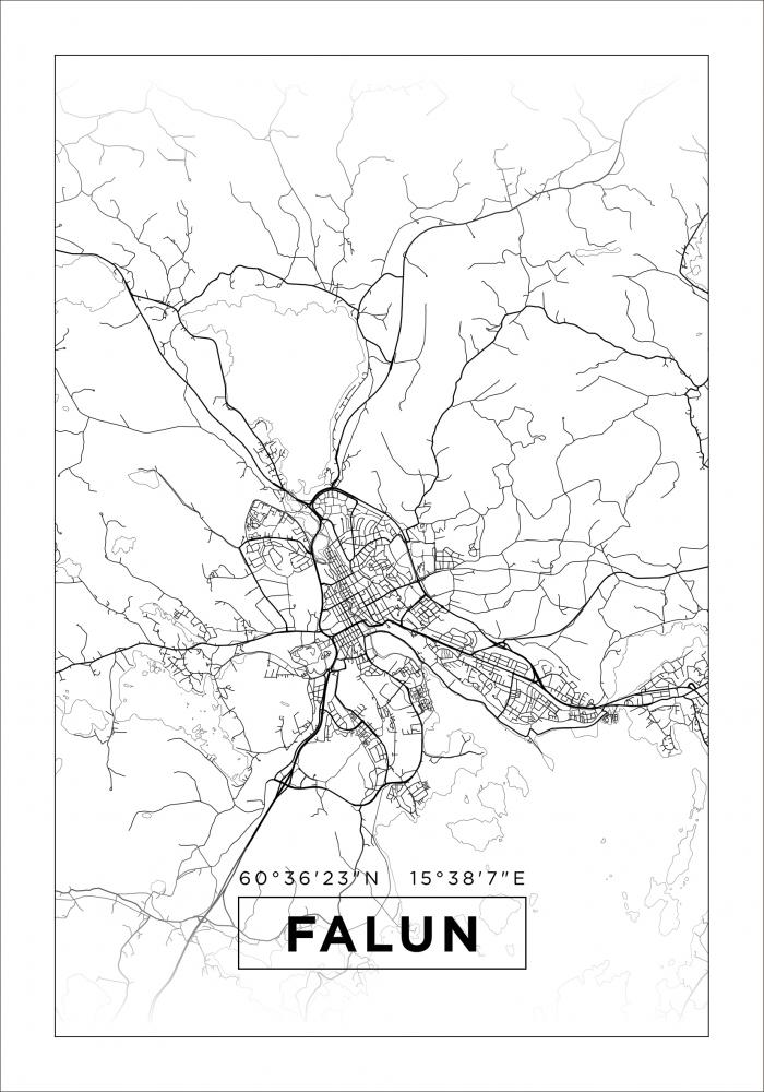 Mappa - Falun - Poster bianco