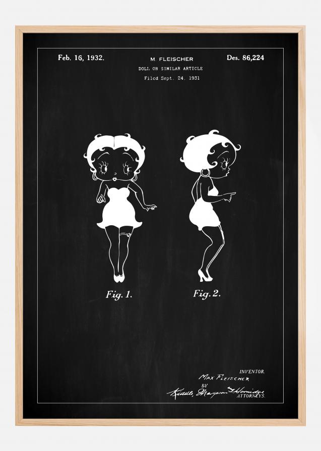 Disegni di brevetti - Betty Boop - Nero Poster