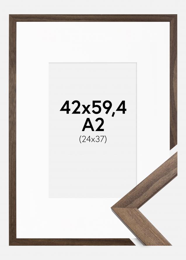 Cornice Stilren Noce 42x59,4 cm (A2) - Passe-partout Bianco 25x38 cm