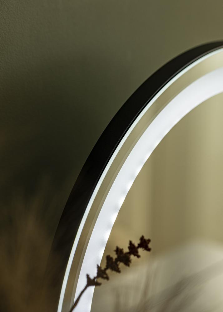 KAILA Specchio per trucco Round LED Nero 50 cm 