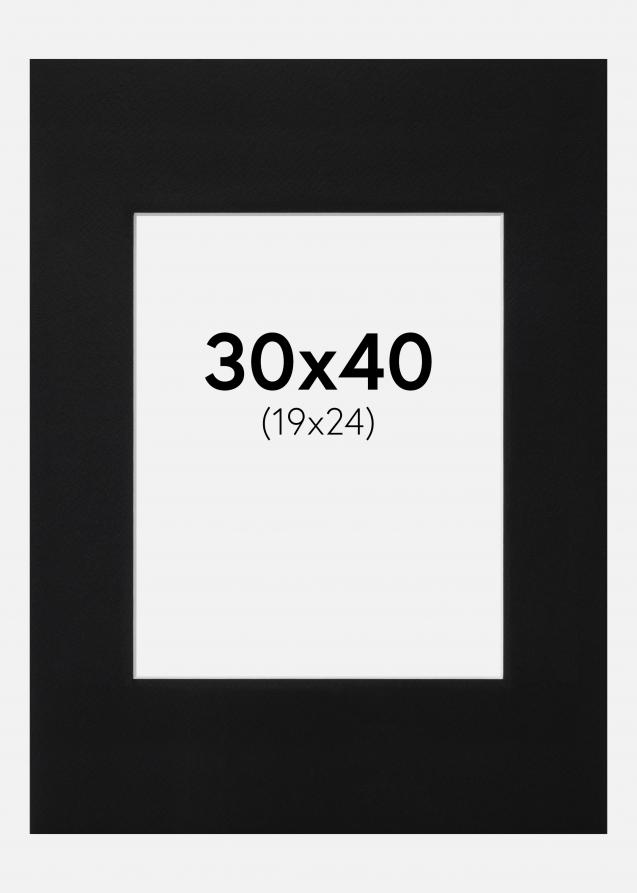 Passe-partout Nero Standard (Bordo interno bianco) 30x40 cm (19x24)
