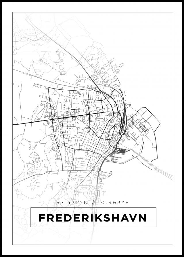 Mappa - Frederikshavn - Poster bianco