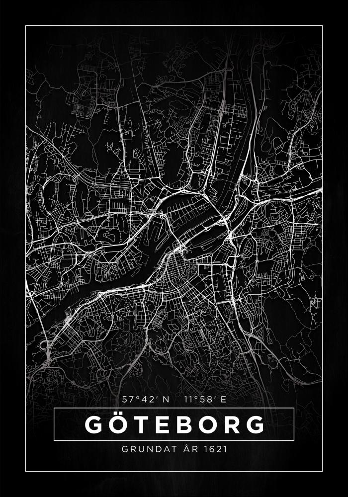 Mappa - Gteborg - Nero Poster