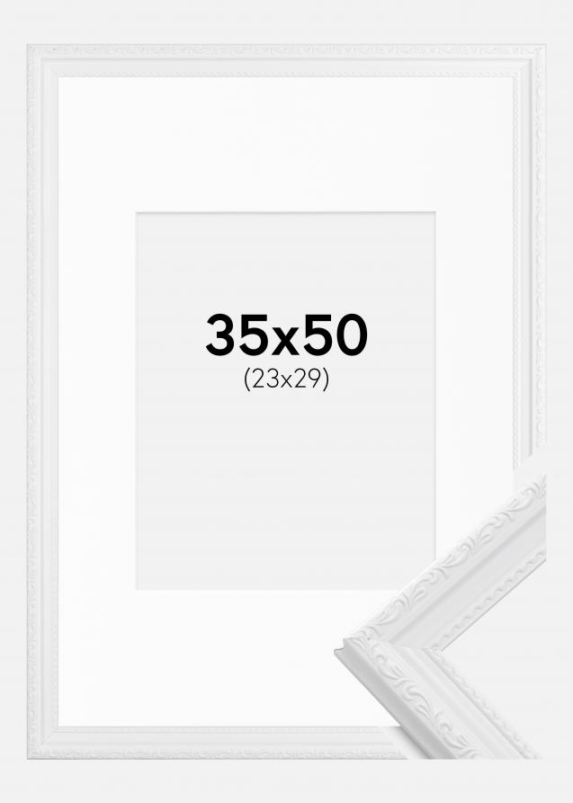 Cornice Abisko Bianco 35x50 cm - Passe-partout Bianco 24x30 cm