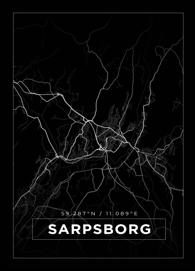 Mappa - Sarpsborg - Poster nero