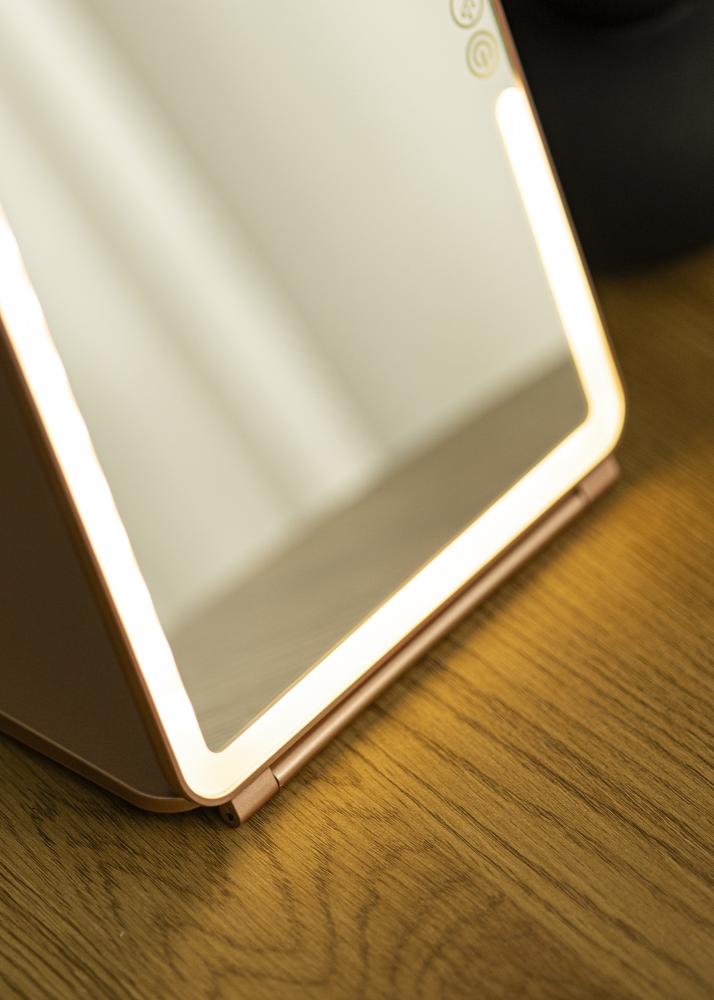 KAILA Specchio per trucco Travel LED Ricaricabile Oro rosa 19x25 cm