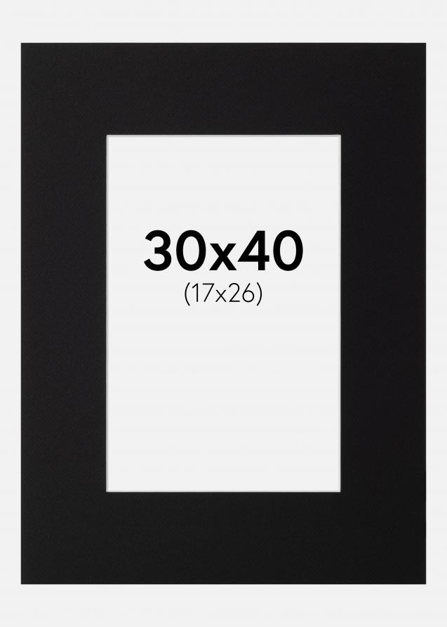 Passe-partout Nero Standard (Bordo interno bianco) 30x40 cm (17x26)