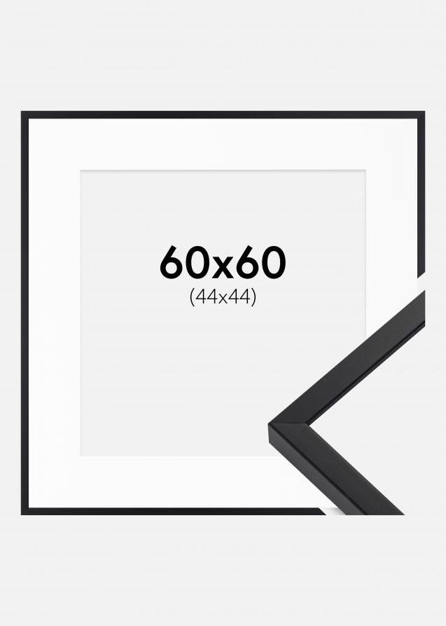 Cornice E-Line Nero 60x60 cm - Passe-partout Bianco 45x45 cm