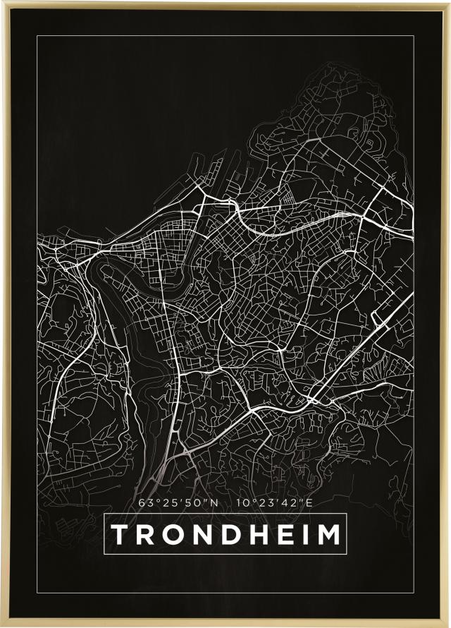 Mappa - Trondheim - Poster nero