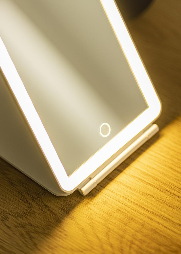KAILA Specchio per trucco Travel LED Ricaricabile Bianco 14x20 cm
