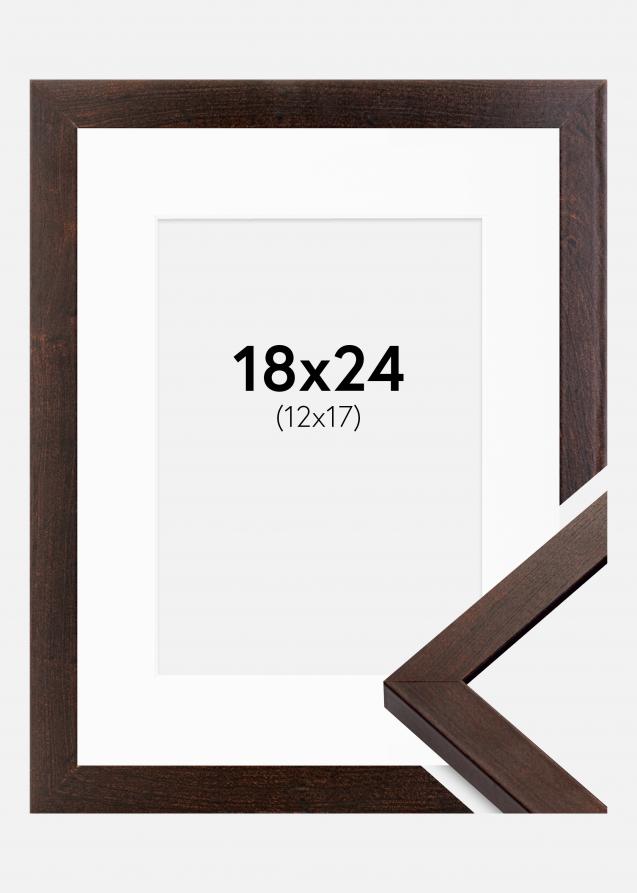 Cornice Selection Noce 18x24 cm - Passe-partout Bianco 13x18 cm