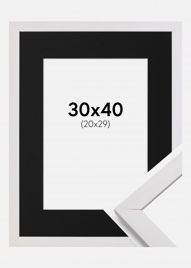 Cornice Stilren Bianco 30x40 cm - Passe-partout Nero 21x30 cm